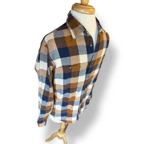 Sonoma Men's Casual Plaid Shirt - Blue, Brown, and White - Picture 2 of 5